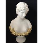 Busto Decorativo Poliresina Branca Detalhes Dourado Formosa