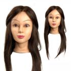 Cabeça De Boneca Cabelo 90% Humano P/Curso Penteado Treino