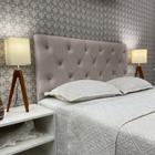 Cabeceira 140 Cama Box Cannes Capitone Bege Suede Painel RBL