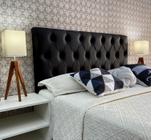 Cabeceira 140 Cama Box Luna Capitone Preto Corano Painel RBL