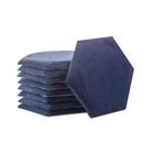 Cabeceira 3D Acolchoada Para Parede Cama Casal Modulo Hexagonal Azul 11 peças
