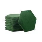 Cabeceira 3D Acolchoada Para Parede Cama Casal Modulo Hexagonal Verde 11 peças