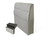 Cabeceira Baú Imperador Solteiro 100cm Suede Bege