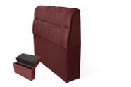 Cabeceira Baú Imperador Solteiro 100cm Suede Bordo - VH MOVEIS