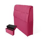 Cabeceira Baú Imperatriz Cama Box King 195 cm Suede Rosa Pink - DL Decor