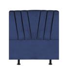 Cabeceira Bélgica Cama Box Solteiro 90 cm Suede Azul