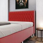 Cabeceira Bellatrix 160 para Cama Box Queen A-020 Couro Artificial Vermelho Aradecor