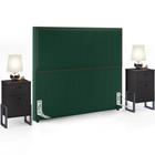 Cabeceira Box King Vicenza 195 cm Bouclê Verde L02 Com 02 Mesas De Cabeceira Work Preto - Lyam Decor