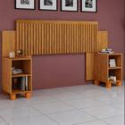 Cabeceira Box Mumbai Ripada Regulável com Nicho Extensível para Cama Casal e Queen - Naturale