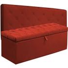 Cabeceira Box Solteiro Dubai com Calçadeira 90cm Suede Vermelho