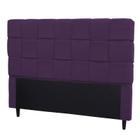 Cabeceira Cama Box Casal 140 cm Ravena Veludo Roxo - Simbal - Sheep Estofados