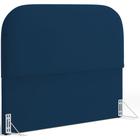 Cabeceira Cama Box Casal 140cm Orgânica Lanna W01 Suede Azul Marinho - Lyam Decor