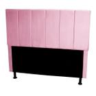 Cabeceira Cama Box Casal Cuba 1,40 Suede Rosa Bebê - Navega Móveis