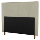 Cabeceira Cama Box Casal Dallas 140cm Veludo Bege - Desk Design