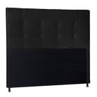 Cabeceira Cama Box Casal Estofada Luna 140 Cm Suede Preto