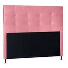 Cabeceira Cama Box Casal Estofada Luna 140 Cm Suede Rosa