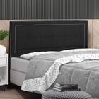 Cabeceira Cama Box Casal Grecia 140 Cm Suede Preto