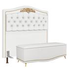 Cabeceira Cama Box Casal King 195cm Com Calçadeira Baú Imperial J02 Corano Branco - Mpozenato