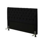 Cabeceira Cama Box Casal King 195cm Cristal Veludo Preto - JS Móveis