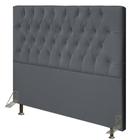 Cabeceira Cama Box Casal King 195cm Diamante Veludo J02 Cinza - Mpozenato