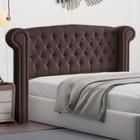 Cabeceira Cama Box Casal King Size Adelle 195cm Com Frame Suede Marrom - Abmaza