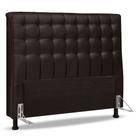 Cabeceira Cama Box Casal King Size Ciara 195cm Botonê com Frame Suede Marrom - Abmaza