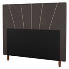 Cabeceira Cama Box Casal King Size Dallas 195cm Suede Marrom - Desk Design