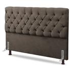 Cabeceira Cama Box Casal King Size Lylla 195cm Capitonê com Frame Linho Cacau - Abmaza