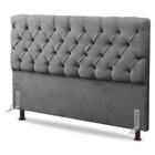 Cabeceira Cama Box Casal King Size Lylla 195cm Capitonê com Frame Suede Cinza - Abmaza