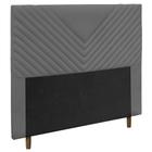 Cabeceira Cama Box Casal King Size Viena 195cm Suede Cinza - Desk Design