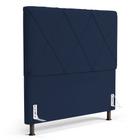 Cabeceira Cama Box Casal Mel 140cm com Frame Suede Azul Marinho - Desk Design