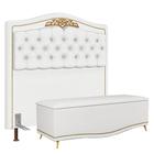 Cabeceira Cama Box Casal Queen 160cm Com Calçadeira Baú Imperial J02 Corano Branco - Mpozenato