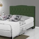 Cabeceira Cama Box Casal Queen King Estofada Capitonê Camburiu 195cm Veludo Verde