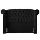 Cabeceira Cama Box Casal Queen Size Adelle 160cm Com Frame Suede Preto - Desk Design