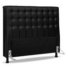 Cabeceira Cama Box Casal Queen Size Ciara 160cm Botonê com Frame Suede Preto - Abmaza