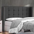 Cabeceira Cama Box Casal Queen Size Gioconda 160cm Com Frame Suede Cinza - Abmaza