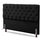 Cabeceira Cama Box Casal Queen Size Lylla 160cm Capitonê com Frame Suede Preto - Desk Design