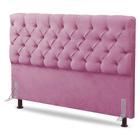 Cabeceira Cama Box Casal Queen Size Lylla 160cm Capitonê com Frame Suede Rosa - Abmaza