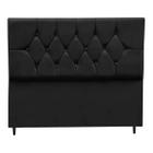 Cabeceira Cama Box Estofada Casal 140 cm Geovana Suede Preto