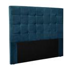 Cabeceira Cama Box King 195 Cm Verona Veludo S04 Cor Azul Marinho - D'ROSSI