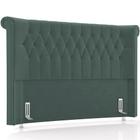 Cabeceira Cama Box King 195cm Estofada Meora P05 Veludo Verde Musgo - Lyam Decor