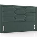 Cabeceira Cama Box King 195cm Estofada Nora P05 Veludo Verde Musgo - Lyam Decor