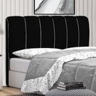 Cabeceira Cama Box King Berlim 195 Cm Sintético Preto - MV Estofados