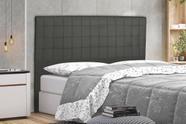 Cabeceira Cama Box King Paris Slim 1,95 cm Suede Cinza- THAINA DECORA