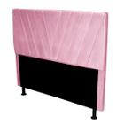 Cabeceira Cama Box King Size Grécia 1,90 Suede Rosa Bebê - Navega Móveis