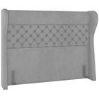 Cabeceira Cama Box Queen 160 cm P05 Madrid Veludo Cinza - Lyam Decor