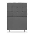 Cabeceira Cama Box Solteiro 90cm Bela Tecido Suede Cinza Ísis Decor