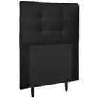 Cabeceira Cama Box Solteiro 90cm Helena Tecido Suede Preto Ísis Decor