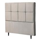 Cabeceira Cama Box Solteiro 90cm Roma Suede Bege - Vallisa Decor