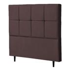 Cabeceira Cama Box Solteiro 90cm Roma Suede Marrom - Vallisa Decor